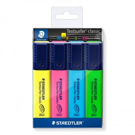 POCHETTE DE 4 SURLIGNEURS FLUO TEXTSURFER CLASSIC STAEDTLER - 1