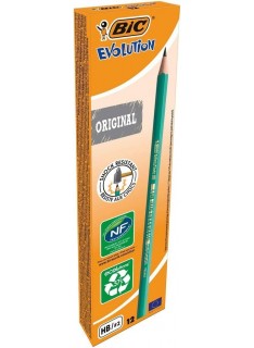 PAQUET DE 12 CRAYONS NOIR EVOLUTION ECOLUTIONS BIC HB - 1