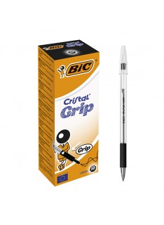 PAQUET DE 20 STYLOS A BILLE BIC CRISTAL GRIP NOIR - 1