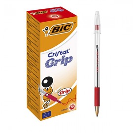 Boîte 50 stylos bille cristal Bic rouge - Fournitures scolaires et