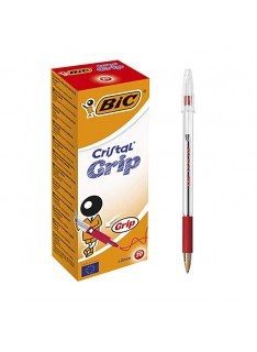 PAQUET DE 20 STYLOS A BILLE BIC CRISTAL GRIP ROUGE - 1