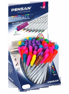 STYLO A BILLE PENSAN TRIBALL COULEUR FIFTY PRESENTOIRE DE 60 - 1