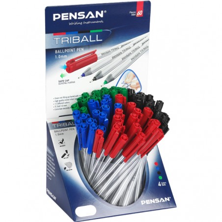 STYLO PENSAN TRIBALL COULEUR BASE PRESENTOIRE DE 60 - 1