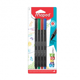 STYLO FEUTRE FINE GRAPH'PEPS MAPED POCHETTE DE 4 - 1