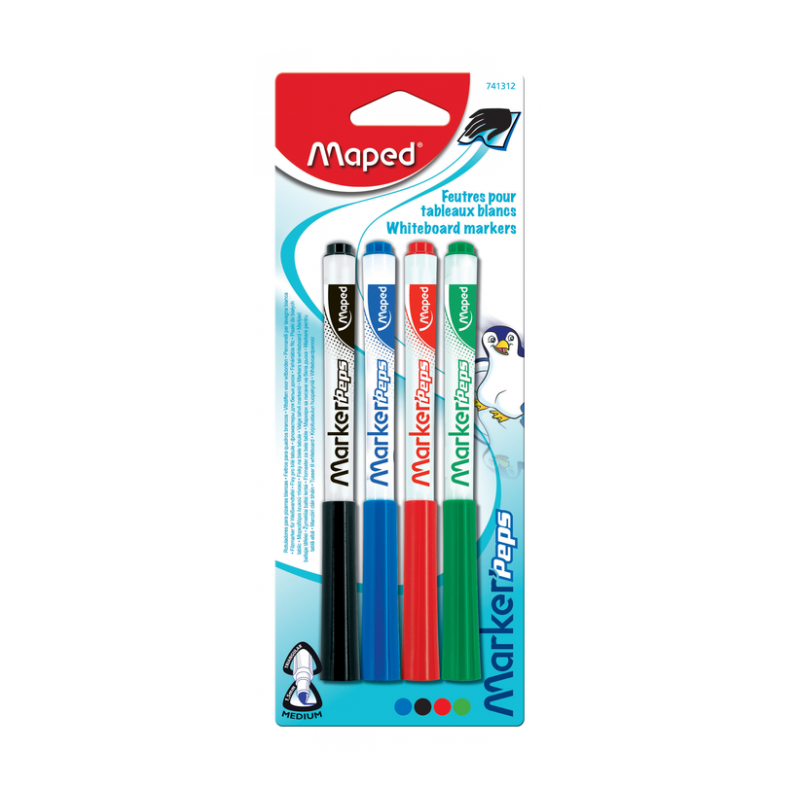 MARQUEURS ARDOISE POCHETTE DE 4 MARKER'PEPS MAPED - 1