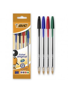 STYLO CRISTAL BIC POCHETTE DE 4 - 1