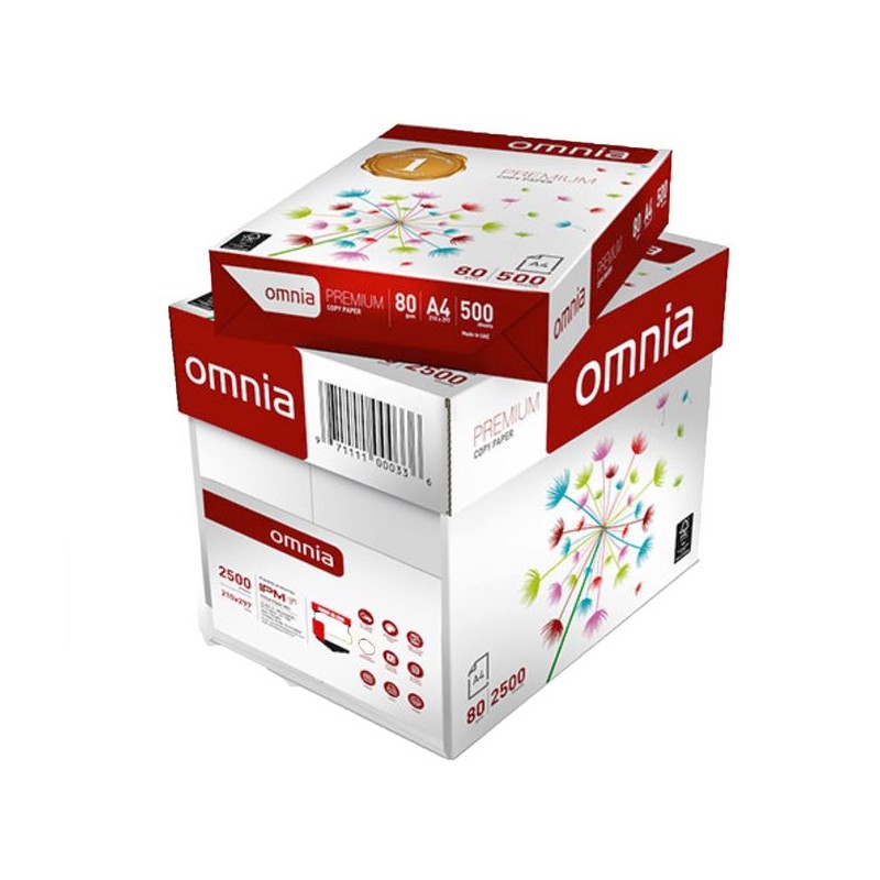 RAME PAPIER A4 EXTRA BLANC OMNIA - 80G - 1