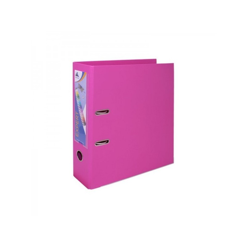 CLASSEUR A LEVIER EXPERT DOS 80MM AVEC RENFORT METALLIQUE - A4 - ROSE - 1