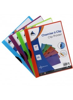 PAQUET DE 5 CHEMISE A CLIP COLORPROTECT OFFICEPLAST - 1