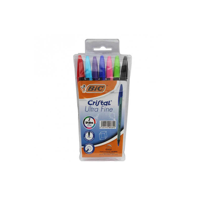 POCHETTE DE 7 STYLO A BILLE BIC ULTRA FINE - 1