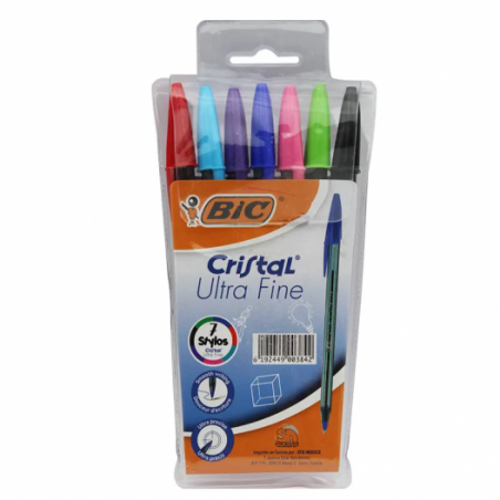 POCHETTE DE 7 STYLO A BILLE BIC ULTRA FINE - 1