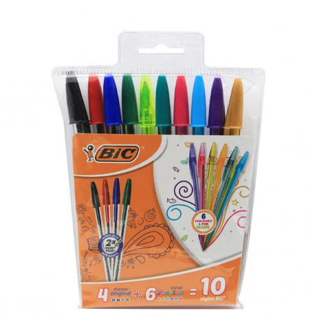 STYLOS A BILLE BIC POCHETTE DE 10 - 1