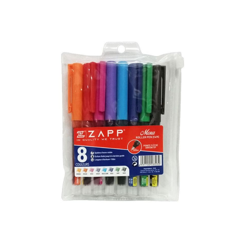 STYLO A ENCRE POINTE METAL ZAPP POCHETTE DE 8 - 1