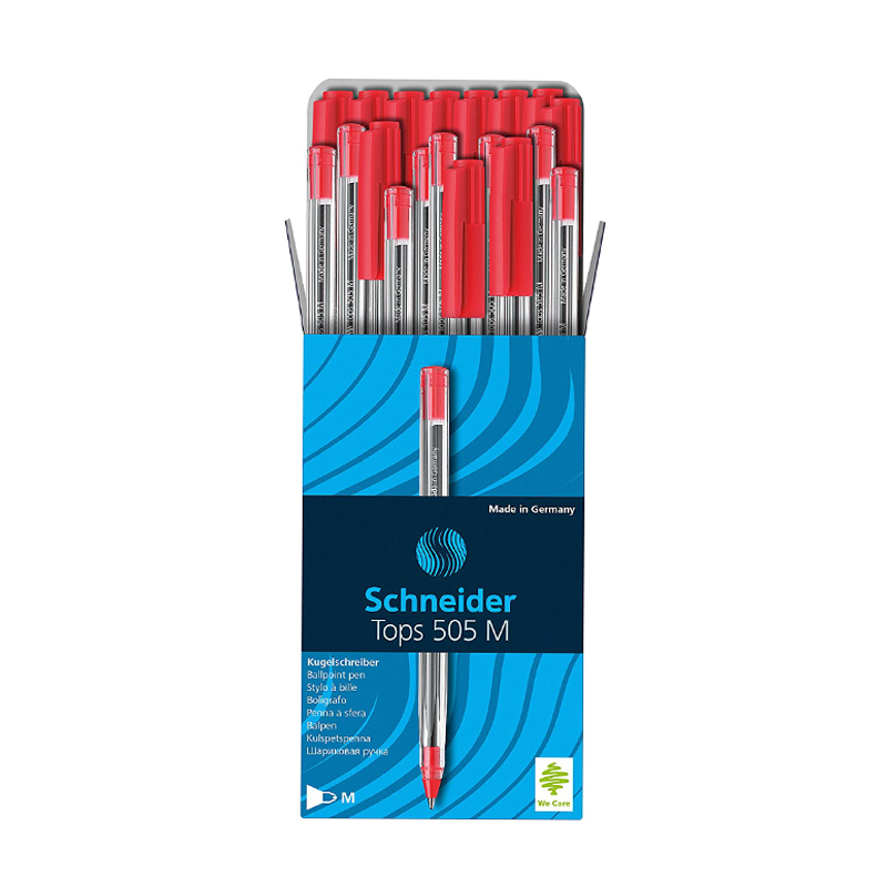 SCHNEIDER - Lot de 10 stylos à bille Tops 505 M - Pointe inox