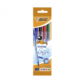 POCHETTE DE 4 STYLO SOFT BIC - 1