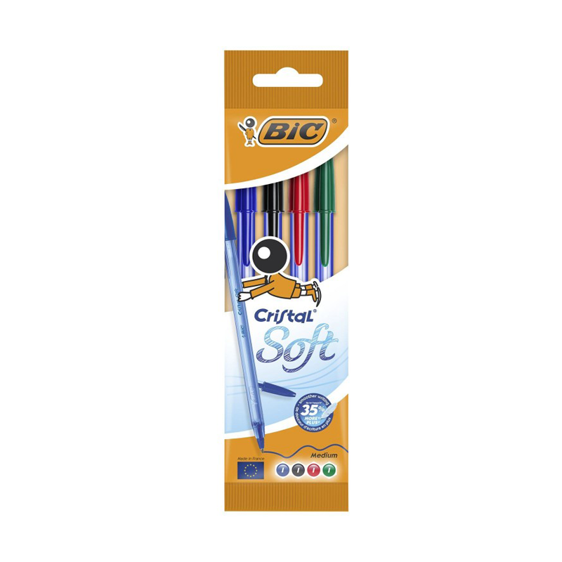 POCHETTE DE 4 STYLO SOFT BIC - 1