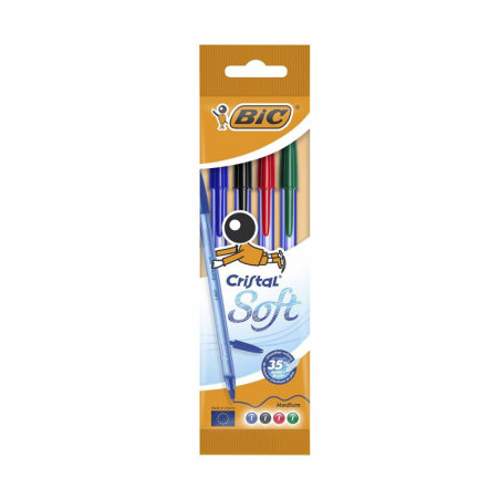 POCHETTE DE 4 STYLO SOFT BIC - 1