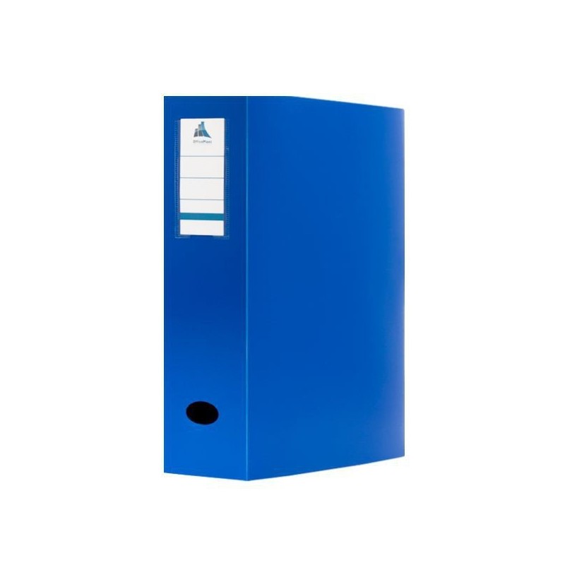 BOITE ARCHIVE PLASTIQUE 6CM COULEUR BLEU OFFICEPLAST - 1