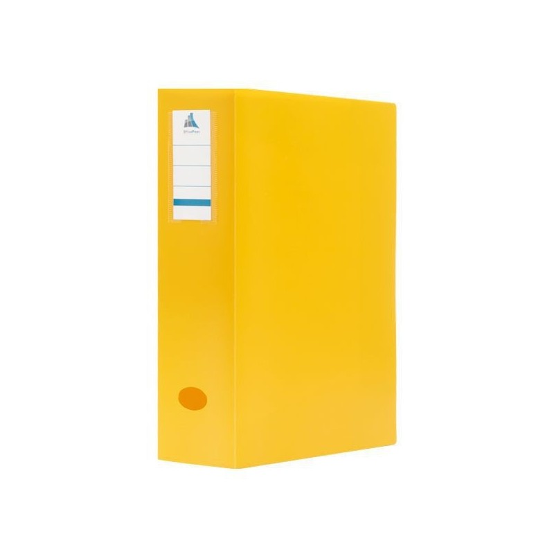 BOITE ARCHIVE PLASTIQUE 6CM COULEUR JAUNE OFFICEPLAST - 1