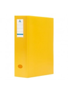 BOITE ARCHIVE PLASTIQUE 6CM COULEUR JAUNE OFFICEPLAST - 1