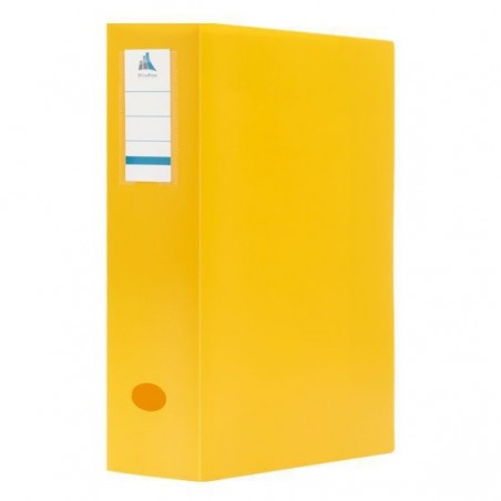 BOITE ARCHIVE PLASTIQUE 6CM COULEUR JAUNE OFFICEPLAST - 1