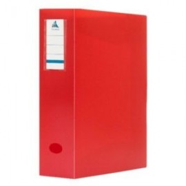 BOITE ARCHIVE PLASTIQUE 6CM COULEUR ROUGE OFFICEPLAST - 1