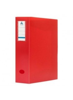 BOITE ARCHIVE PLASTIQUE 6CM COULEUR ROUGE OFFICEPLAST - 1