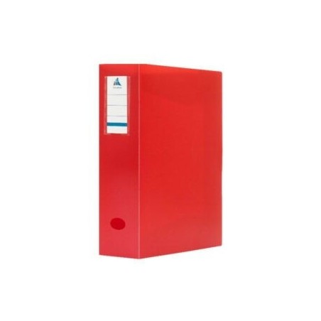 BOITE ARCHIVE PLASTIQUE 6CM COULEUR ROUGE OFFICEPLAST - 1