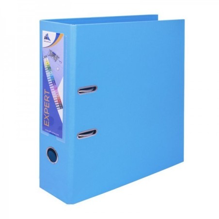 CLASSEUR A LEVIER EXPERT DOS 80MM AVEC RENFORT METALLIQUE - A4 - BLEU PASTEL - 1