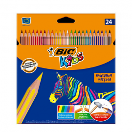 CRAYON 24 COULEUR STRIPES BIC - 1