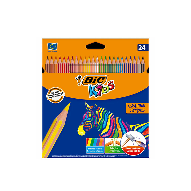 CRAYON 24 COULEUR STRIPES BIC - 1
