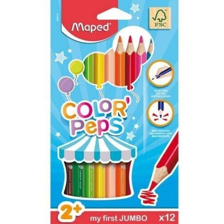 CRAYON COULEUR 12/18 JUMBO MAPED - 1