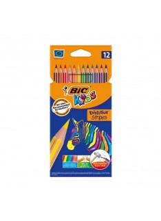 CRAYON COULEUR DE 12 STRIPES BIC - 1