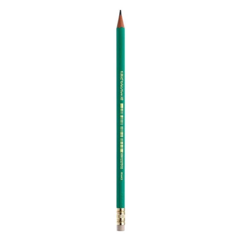 CRAYON NOIR CONTE EVOLUTION + GOMME BIC - 1