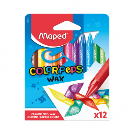 CRAYON PASTEL 12/9 WAX COLOR'PEPS MAPED - 1