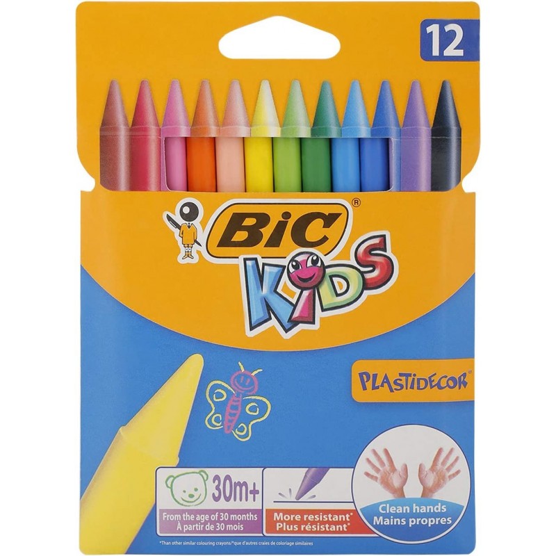 CRAYON PASTEL DE 12 PLASTIDECOR KIDS BIC - 1