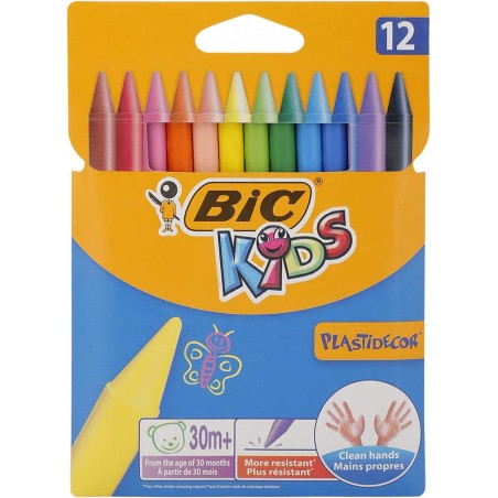 CRAYON PASTEL DE 12 PLASTIDECOR KIDS BIC - 1