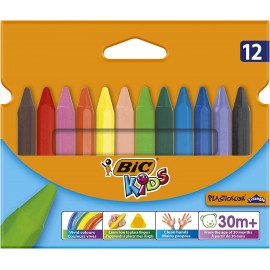 CRAYON PASTEL DE 12 PLASTIDECOR TRIANGLE BIC - 1