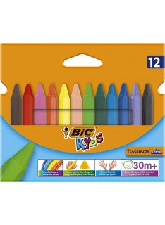 CRAYON PASTEL DE 12 PLASTIDECOR TRIANGLE BIC - 1