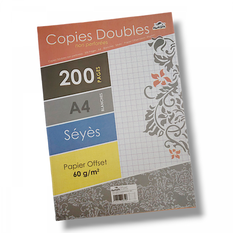 DOUBLE FEUILLE 200PAGES A4 GRAND MODELE SEYES - 1