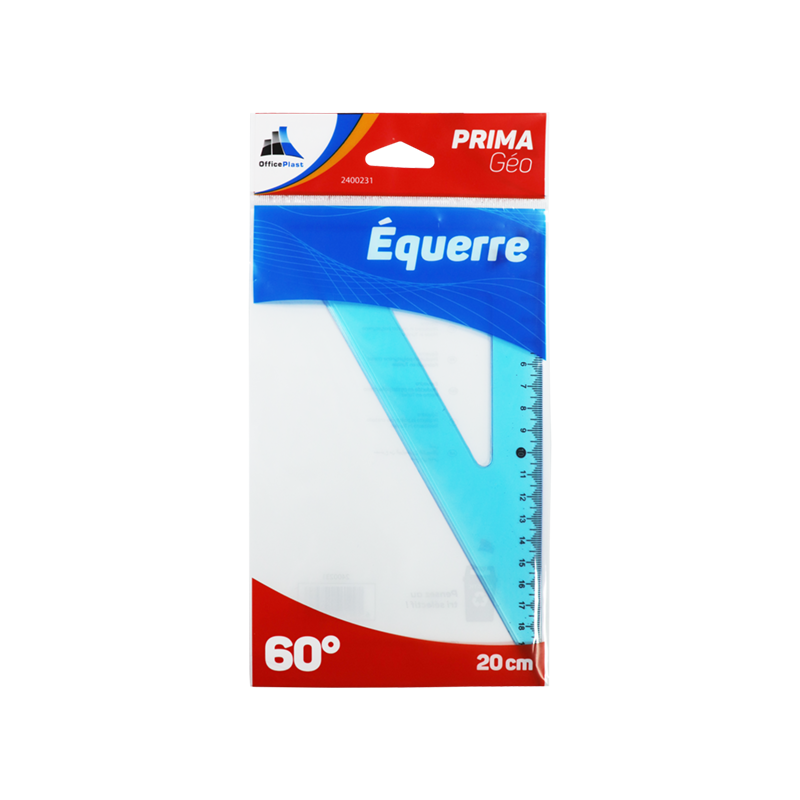 EQUERRE DE 20CM/60° PEGBORDABLE PRIMA GEO OFFICEPLAST - 1