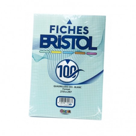 FICHE BRISTOL BLANC A5 PETIT MODELE OSCAR - 1