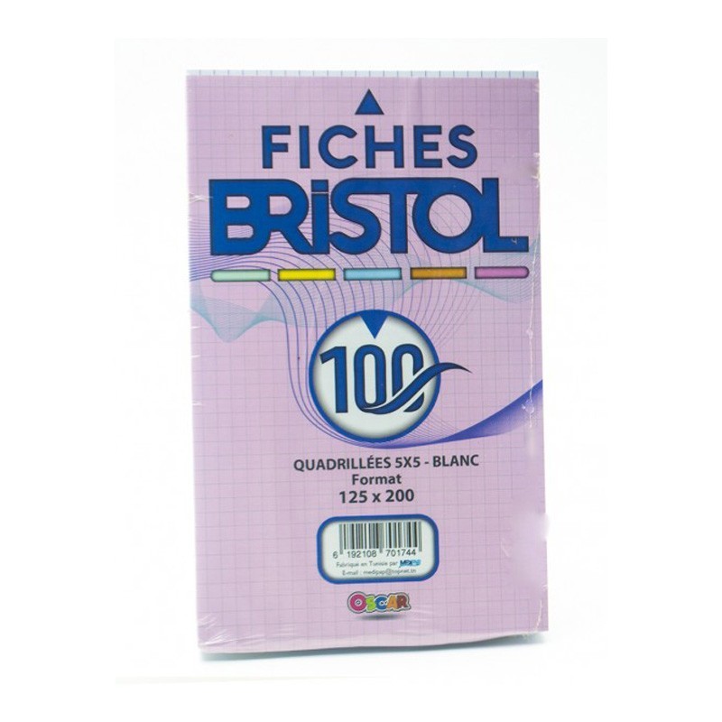 FICHE BRISTOL BLANC A4 GRAND MODELE OSCAR - 1