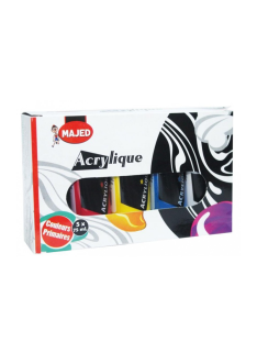 GOUACHE ACRYLIQUE LOT DE 5*75ML MAJED - 1