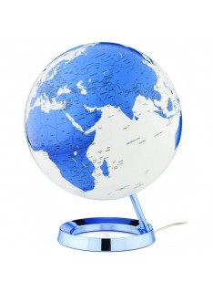 GLOBE TERRESTRE LUMINEUX BLEU CHAUD METAL 30CM - 1