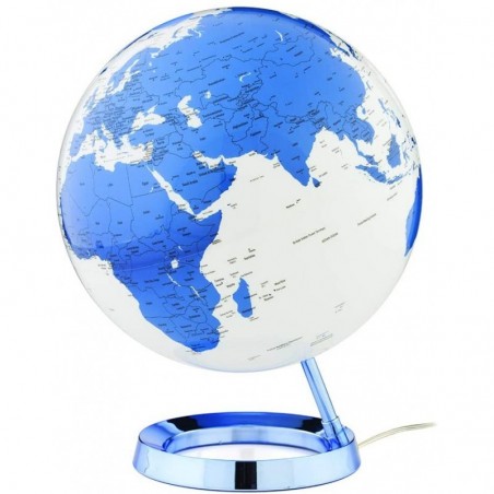 GLOBE TERRESTRE LUMINEUX BLEU CHAUD METAL 30CM - 1