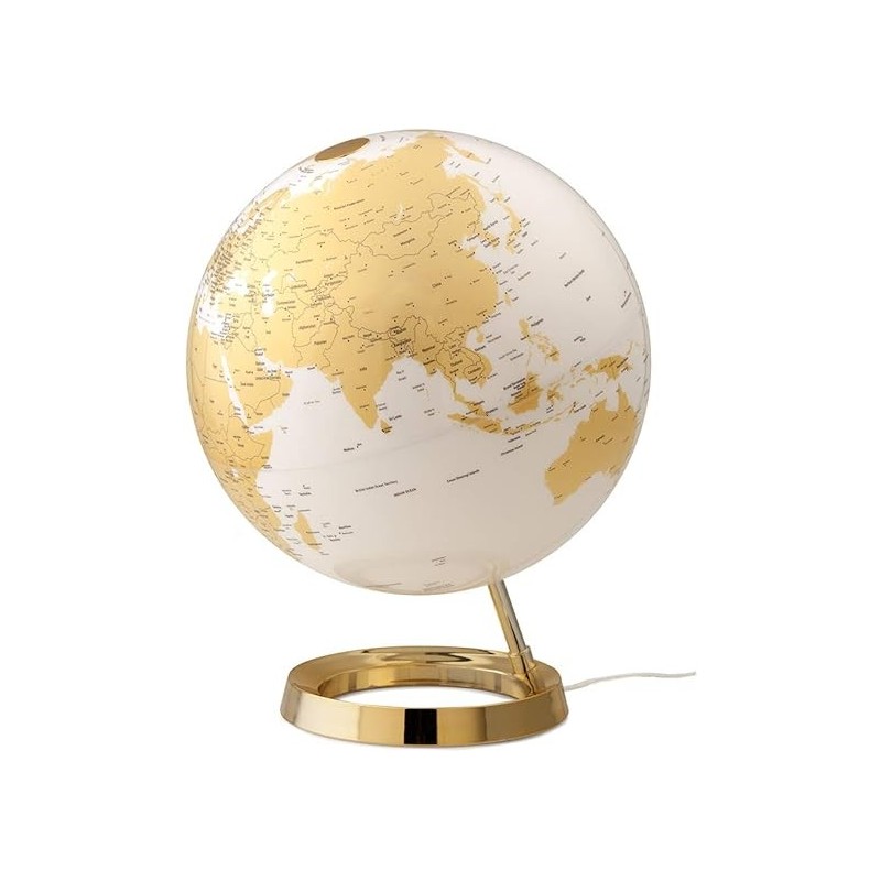 GLOBE TERRESTRE LUMINEUX GOLD CHAUD METAL 30CM - 1