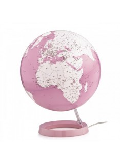 GLOBE TERRESTRE LUMINEUX ROSE PASTEL 30CM - 1