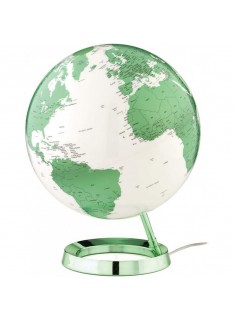 GLOBE TERRESTRE LUMINEUX VERT CHAUD METAL 30CM - 1