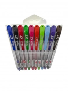 POCHETTE DE 10 STYLOS A BILLE X7 KRISH - 1